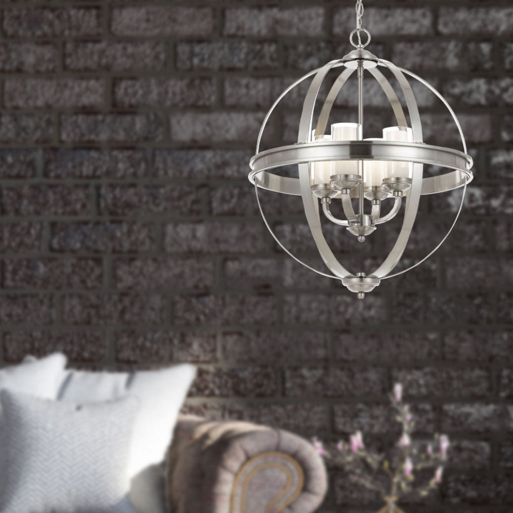 Buy Pendant Lights Australia Bodum 4 Light Pendant Nickel Matt, Clear, Opal - BODUM PE4-NK