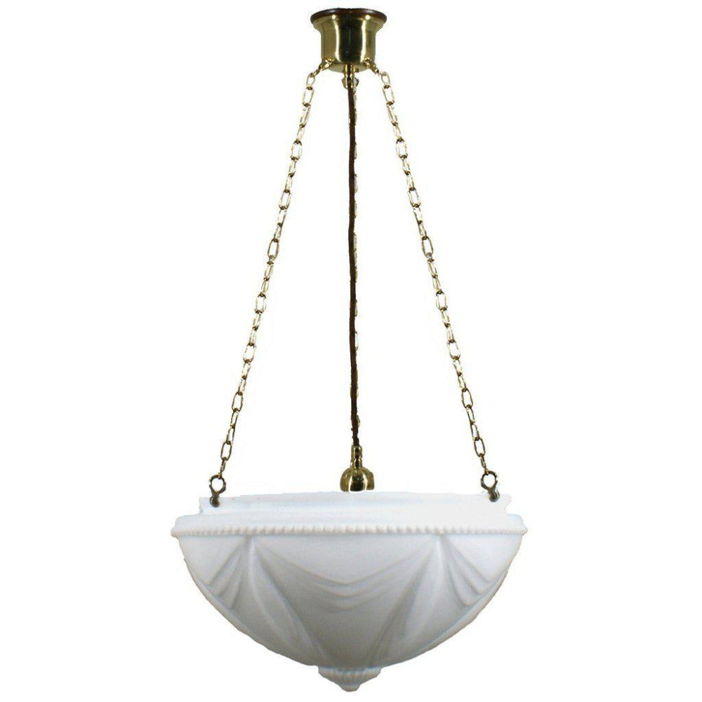Buy Pendant Lights Australia 3 Chain Suspension Pendant Brass With 14" Empire Opal Matt Glass - 3000011