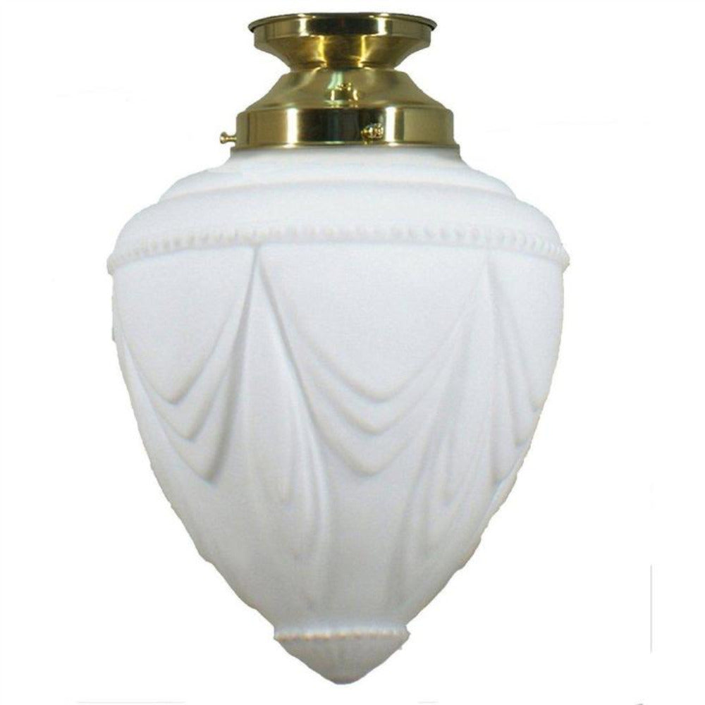 Buy DIY Batten Fix Lights Australia DIY Batten Fix Brass With 8" Empire Opal Matt Glass - 3000043