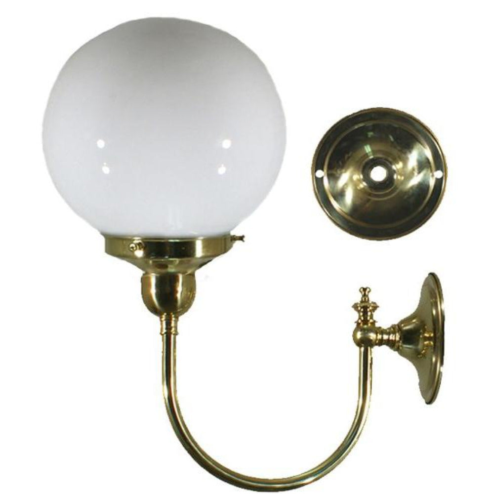 Buy Wall Sconce Australia Luke Wall Light Brass With Sphere Opal Glass - 3000186