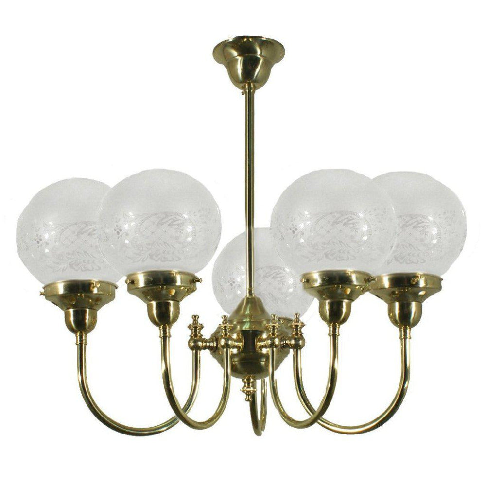 Buy Pendant Lights Australia Luke 5 Light Pendant Brass With Sheffield Glass - 3000191