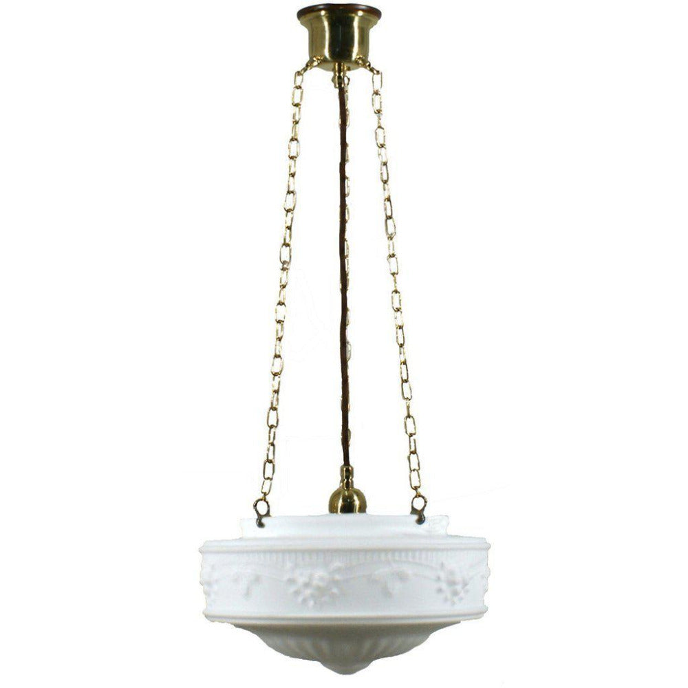 Buy Pendant Lights Australia 3 Chain Suspension Pendant Brass With 11" Senator Opal Matt Glass - 3000009
