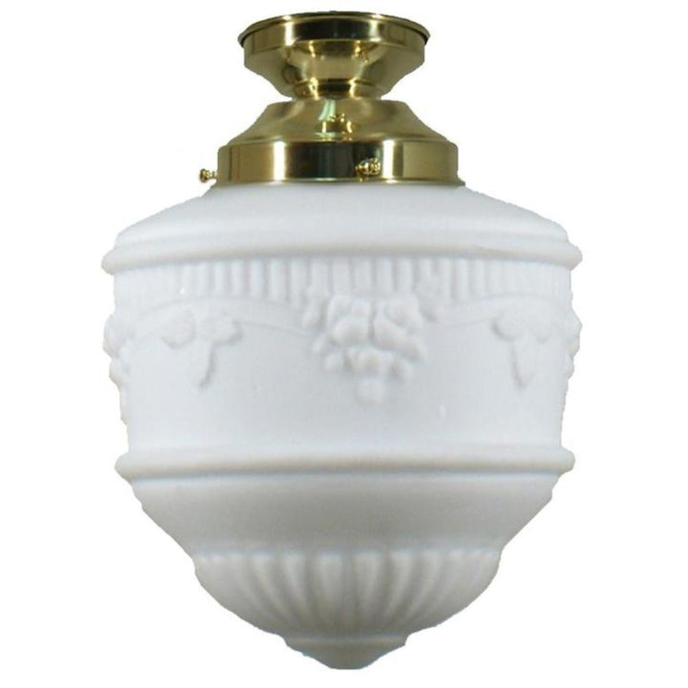 Buy DIY Batten Fix Lights Australia DIY Batten Fix Brass With 8" Senator Opal Matt Glass - 3000046