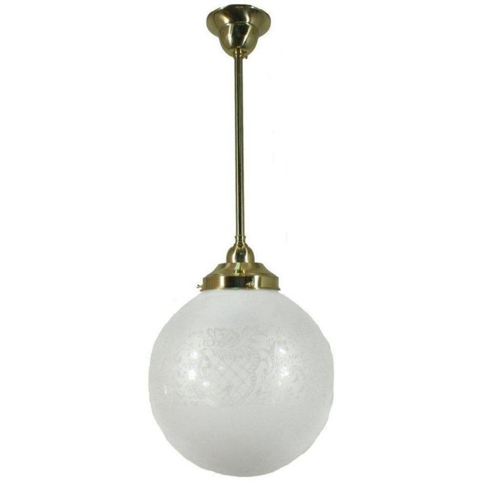 Buy Pendant Lights Australia Single Rod Pendant Brass With 10" Sheffield Glass - 3000245