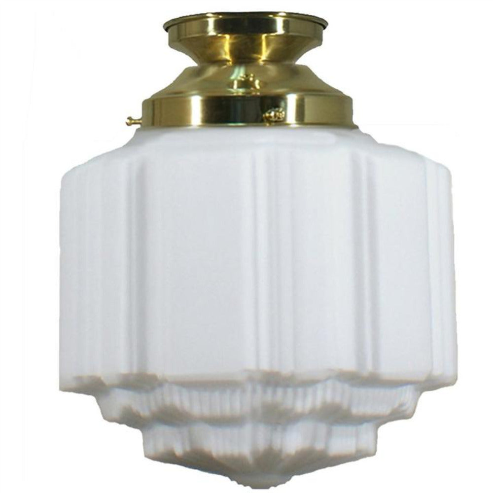 Buy DIY Batten Fix Lights Australia DIY Batten Fix Brass With 8" St Kilda Opal Matt Glass - 3000051