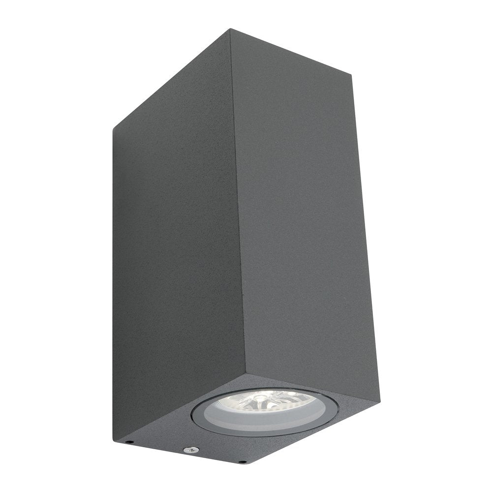Buy Up / Down Wall Lights Australia Brugge 2 Light Exterior Wall Light Charcoal Frame - BRUG2ECHA