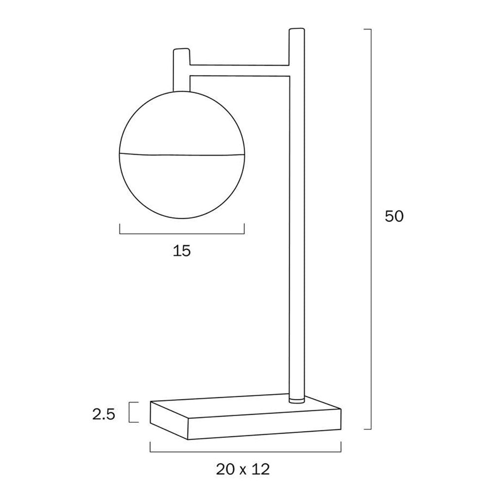 Buy Table Lamps Australia Basilo 1 Light Table Lamp Gold / Opal Matt - BASILO TL-AGOP