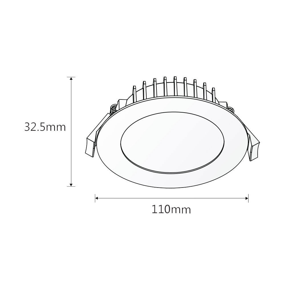 Buy Recessed LED Downlights Australia Blitz II Recessed LED Downlight 10W Matt Black 3 CCT - TLBD34510MD