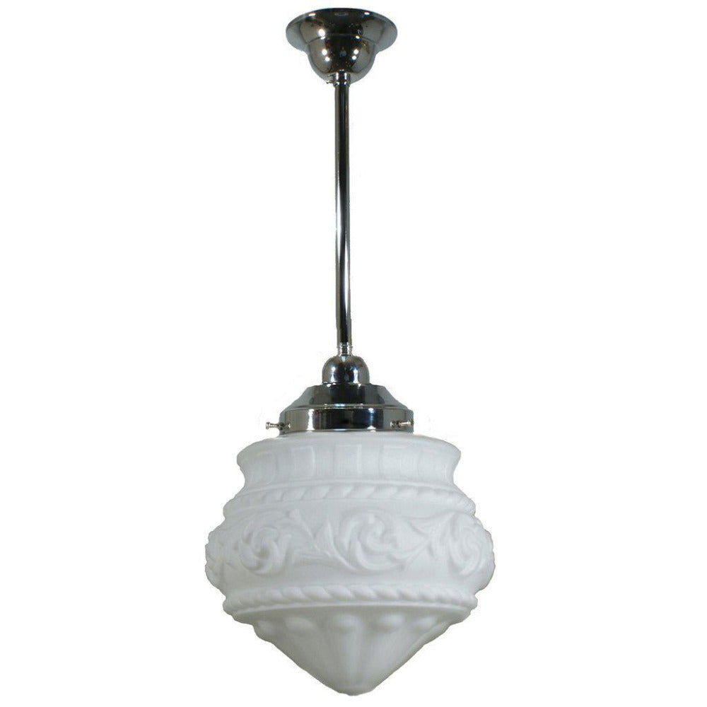 Buy Pendant Lights Australia Single Rod Pendant Chrome With 8" Premier Opal Matt Glass - 3010228