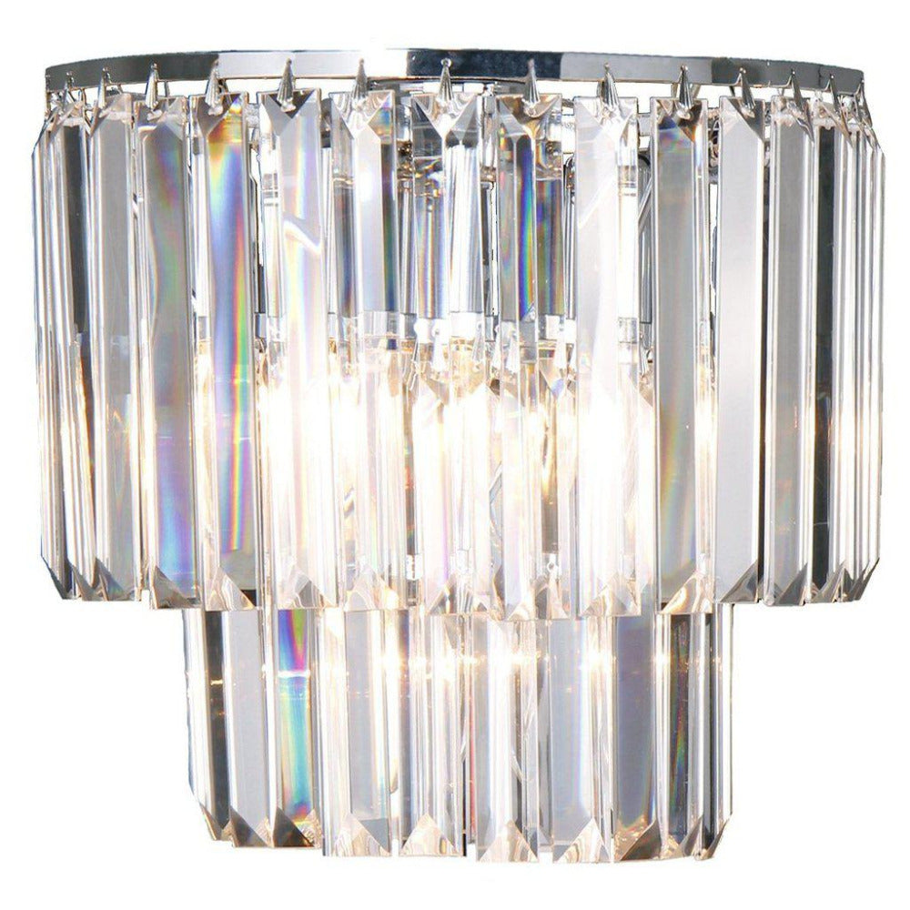 Buy Wall Sconce Australia Celestial 2 Light Crystal Wall Light Chrome - 1001101
