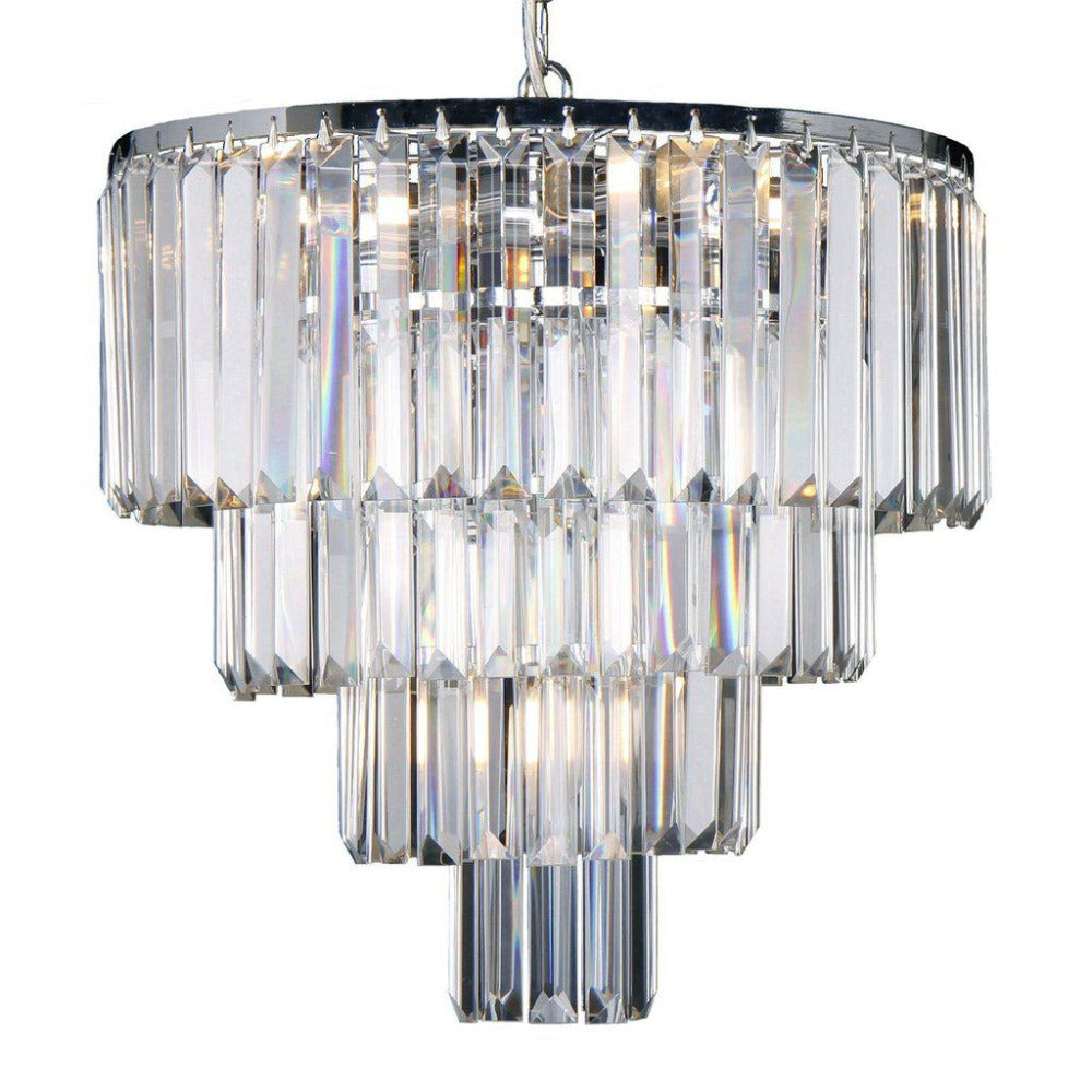 Buy Pendant Lights Australia Celestial 4 Tier 5 Light Crystal Pendant Chrome - 1001099