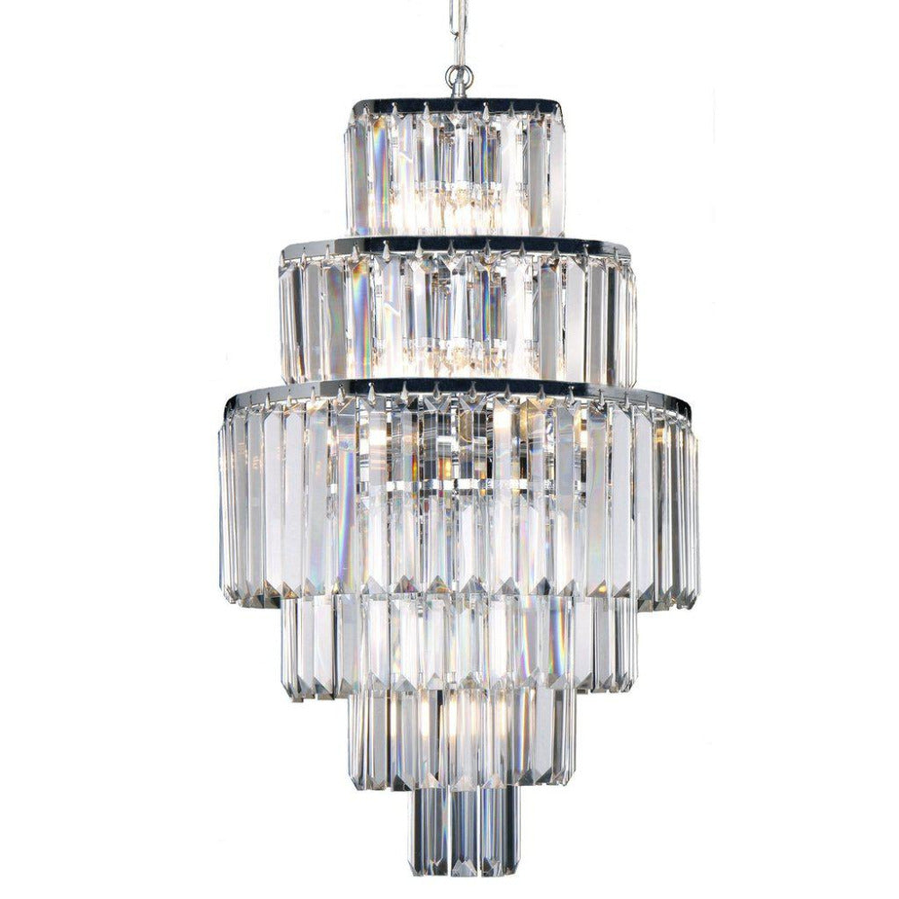 Buy Pendant Lights Australia Celestial 6 Tier 9 Light Crystal Pendant Chrome - 1001100