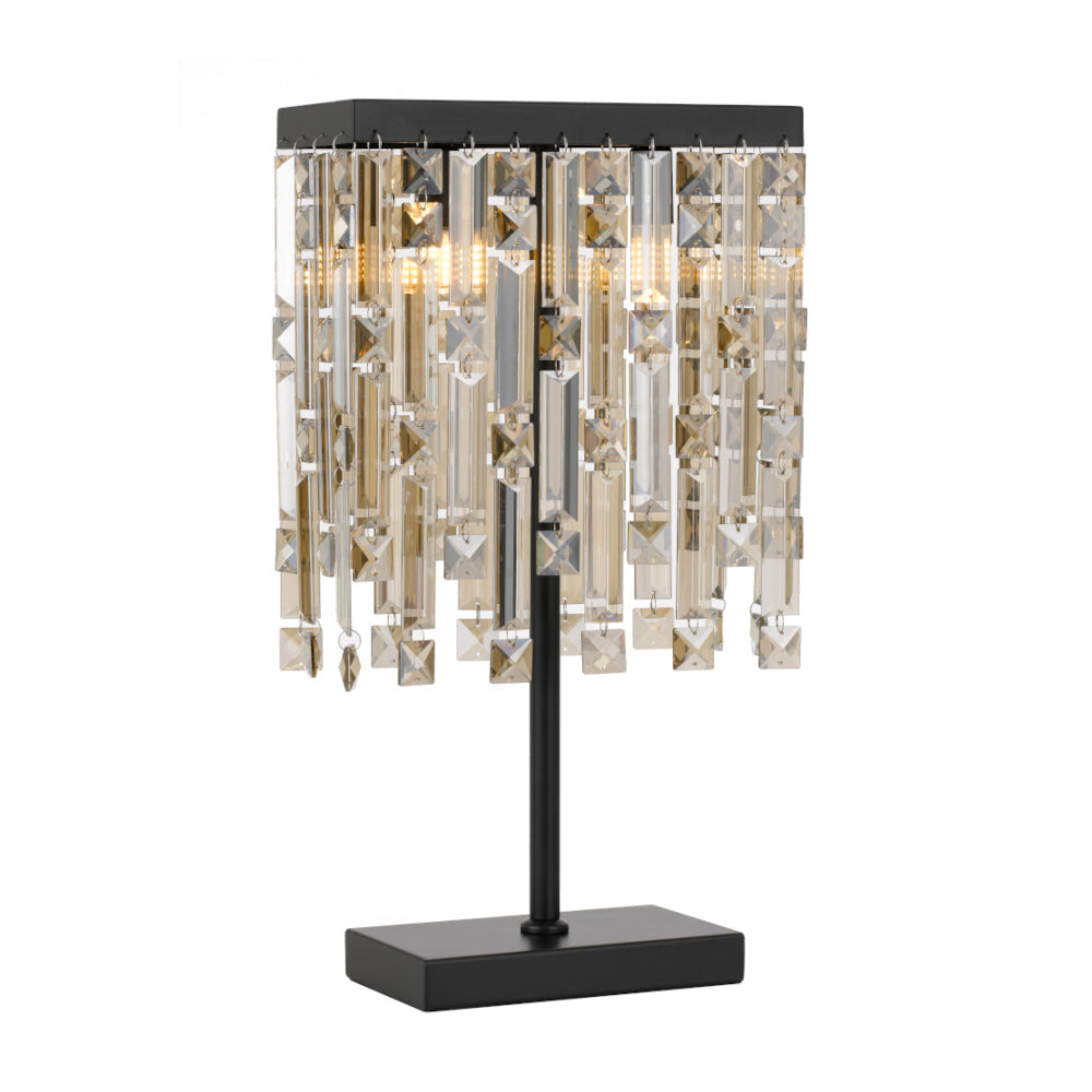 Buy Table Lamps Australia Cerone 2 Light Crystal Table Lamp Black & Champagne - CERONE TL-BKCHM