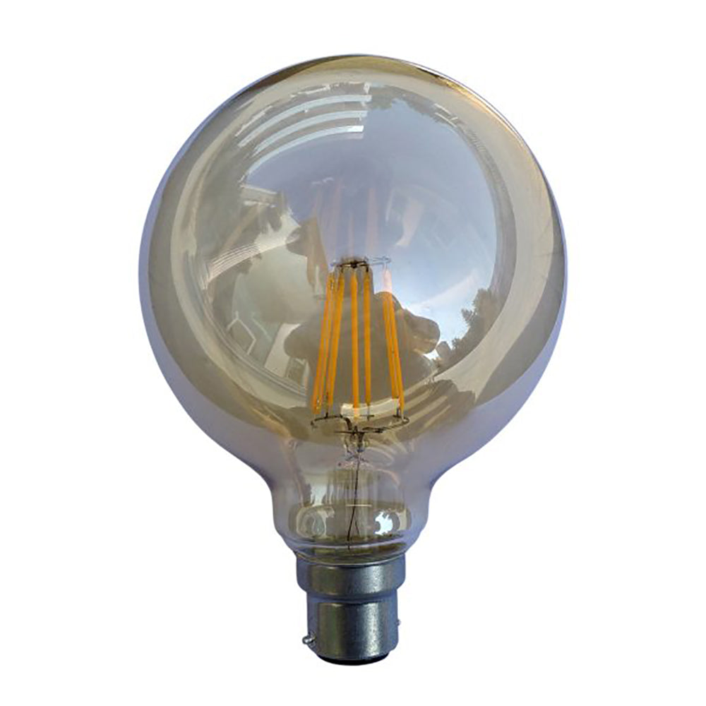 Buy LED Filament Globes Australia G95 LED Filament Globe BC 6W 240V Amber Glass 2200K - CF1A