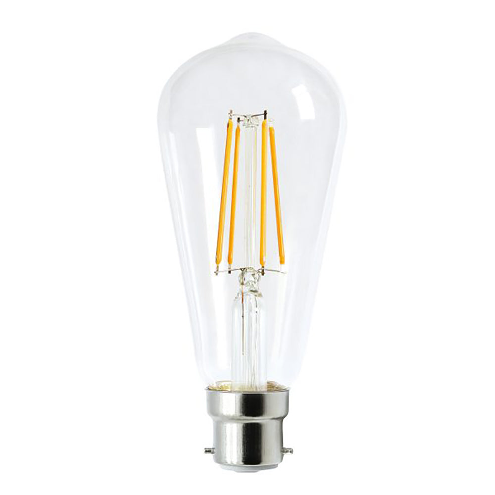 Buy LED Filament Globes Australia ST64 Pear LED Filament Globe BC 8W 240V Glass 6000K - CF27DIM
