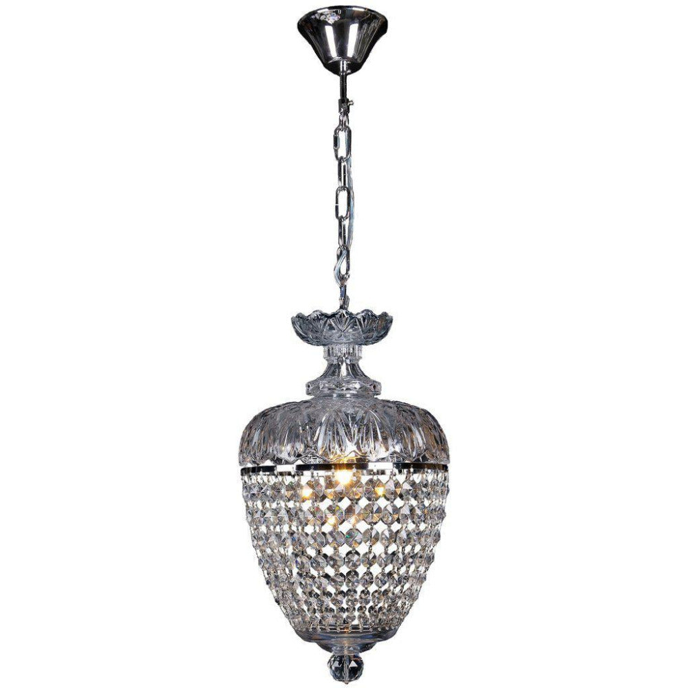 Buy Pendant Lights Australia Chopin 1 Light Crystal Basket Chrome - 1000110