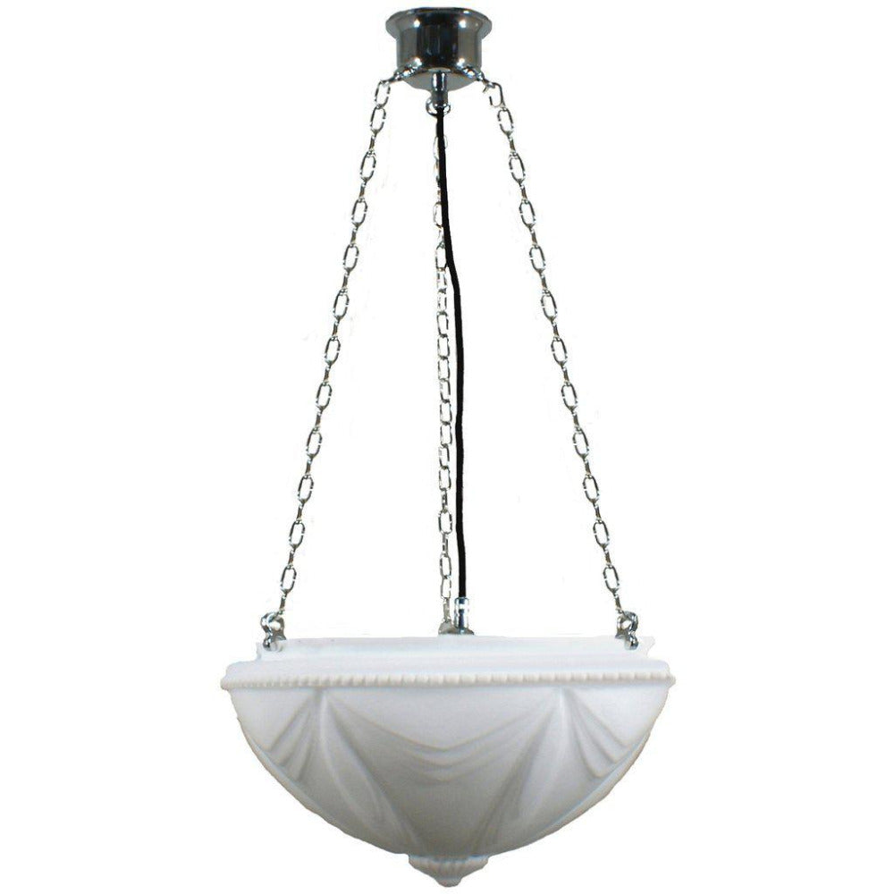 Buy Pendant Lights Australia 3 Chain Suspension Pendant Chrome With 14" Empire Opal Matt Glass - 3010005