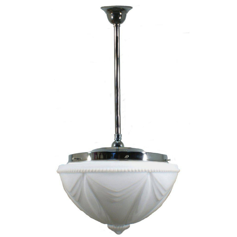 Buy Pendant Lights Australia Single Rod Pendant Chrome With 14" Empire Opal Matt Glass - 3010197