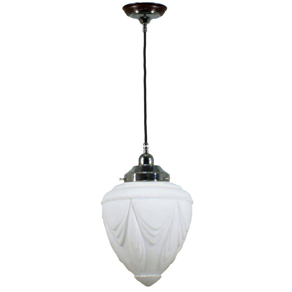 Buy Pendant Lights Australia Single Cord Pendant Chrome With 8" Empire Opal Matt Glass - 3010224
