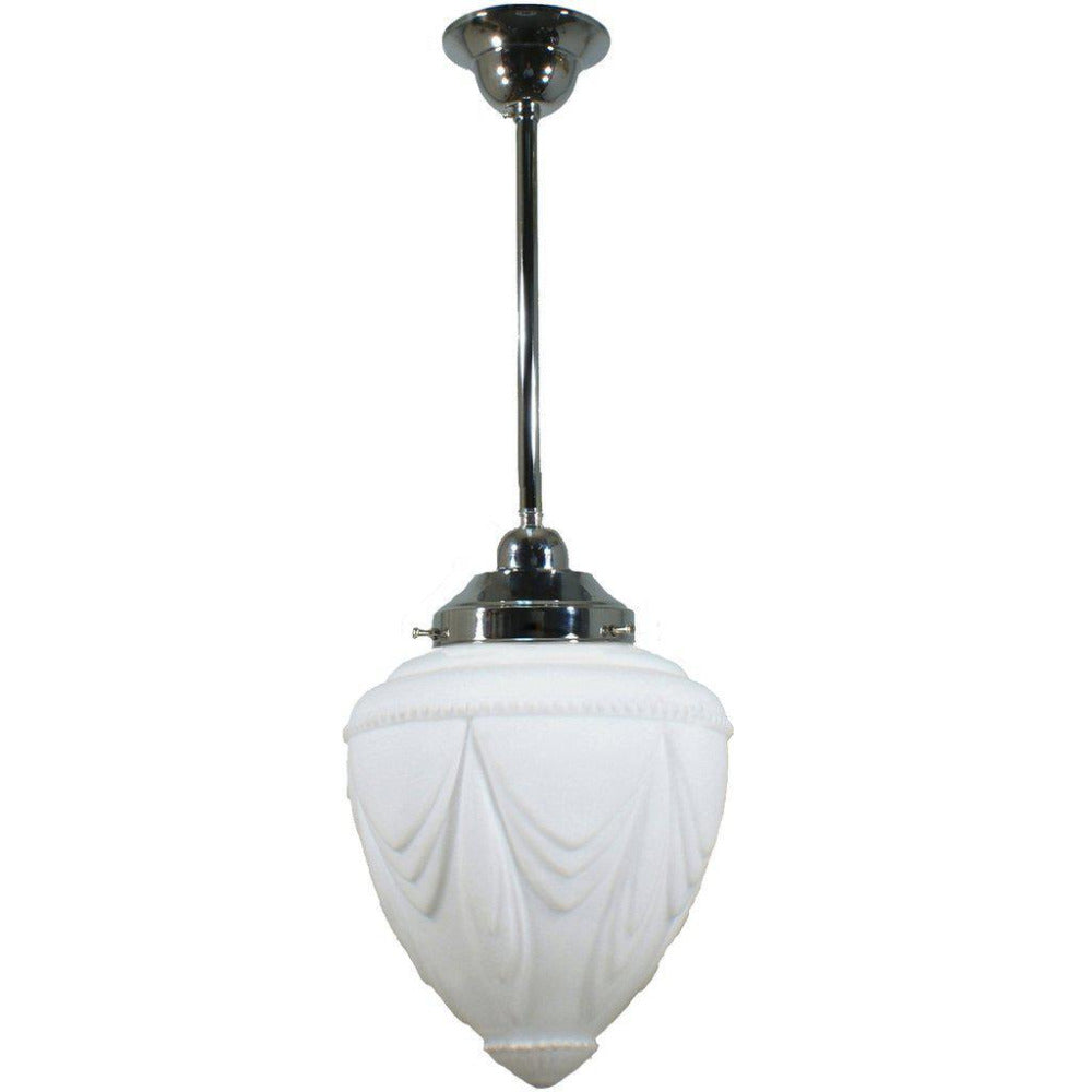 Buy Pendant Lights Australia Single Rod Pendant Chrome With 8" Empire Opal Matt Glass - 3010180
