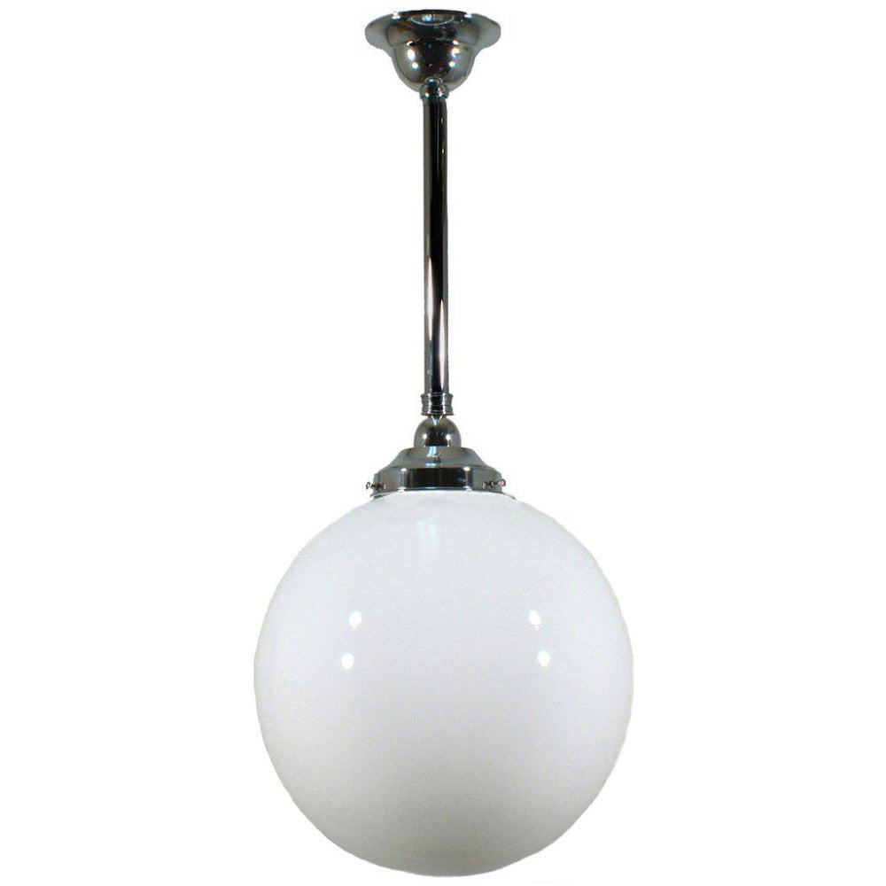 Single Rod Pendant Chrome With 12" Sphere Opal Gloss Glass - 3010194