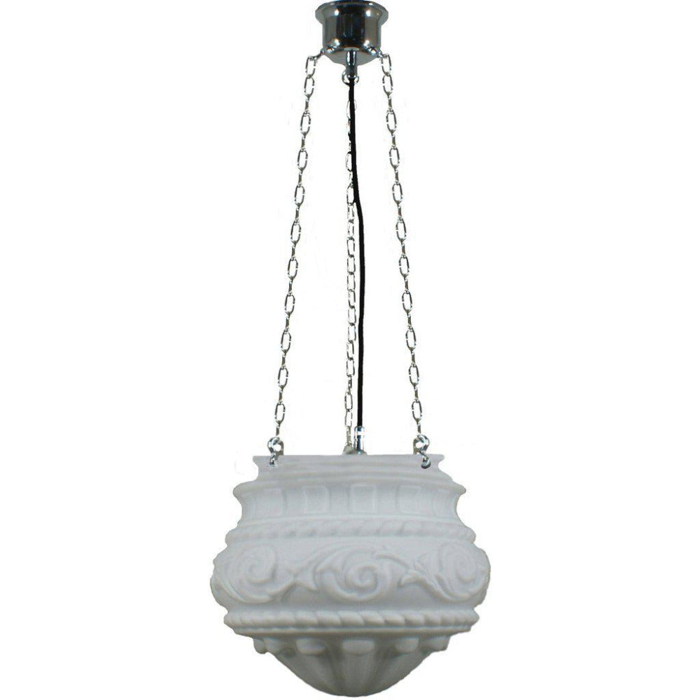 Buy Pendant Lights Australia 3 Chain Suspension Pendant Chrome With 12" Premier Opal Matt Glass - 3010225