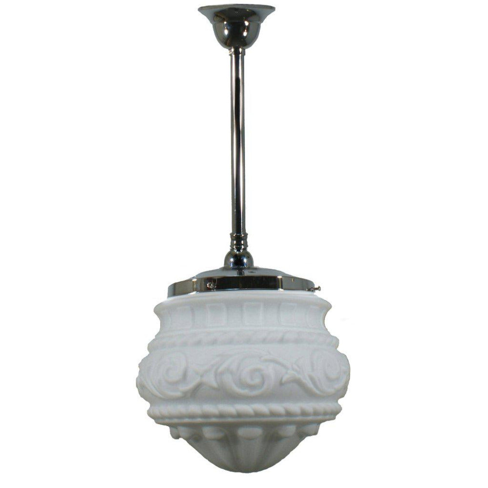 Buy Pendant Lights Australia Single Rod Pendant Chrome With 12" Premier Opal Matt Glass - 3010227
