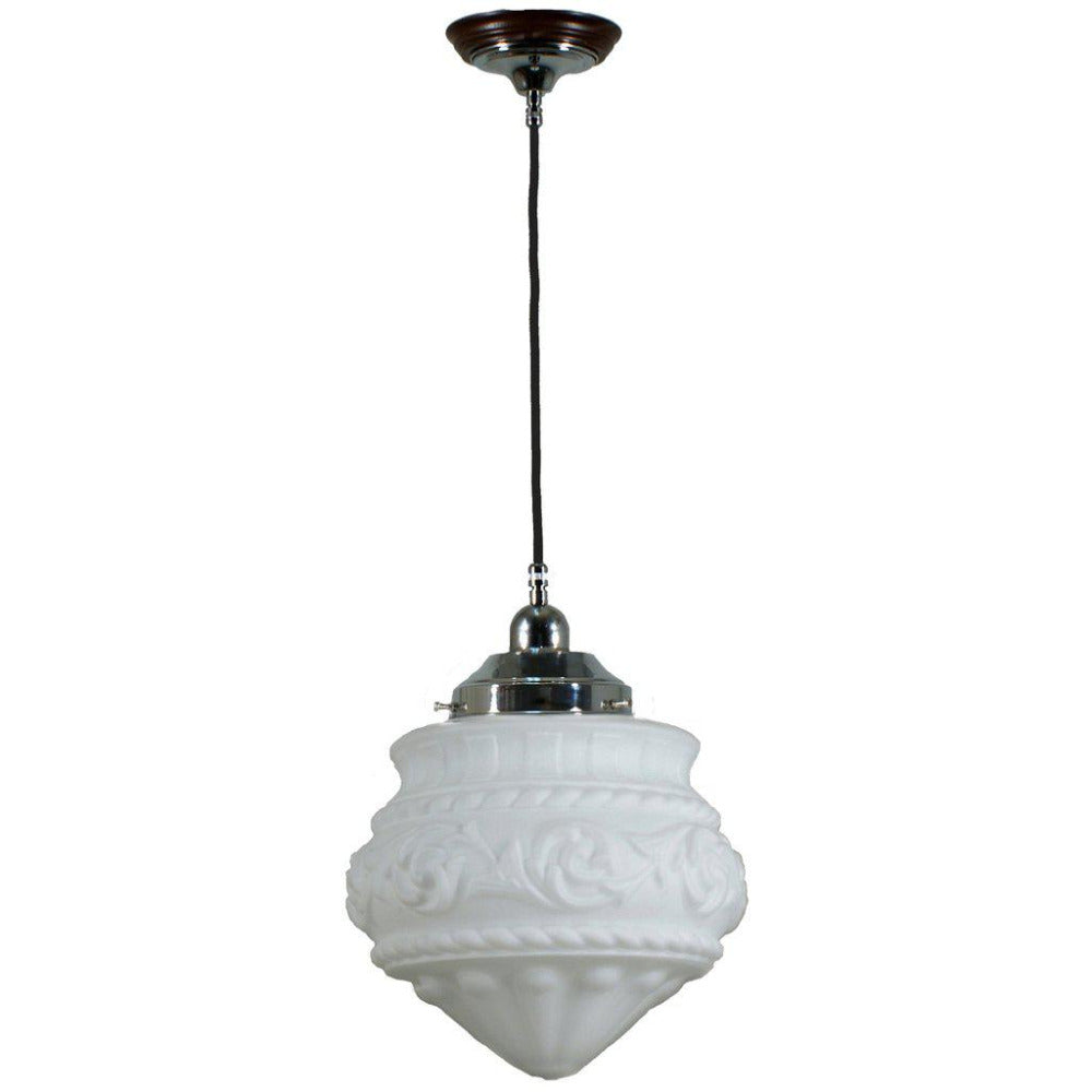 Buy Pendant Lights Australia Single Cord Pendant Chrome With 8" Premier Opal Matt Glass - 3010230