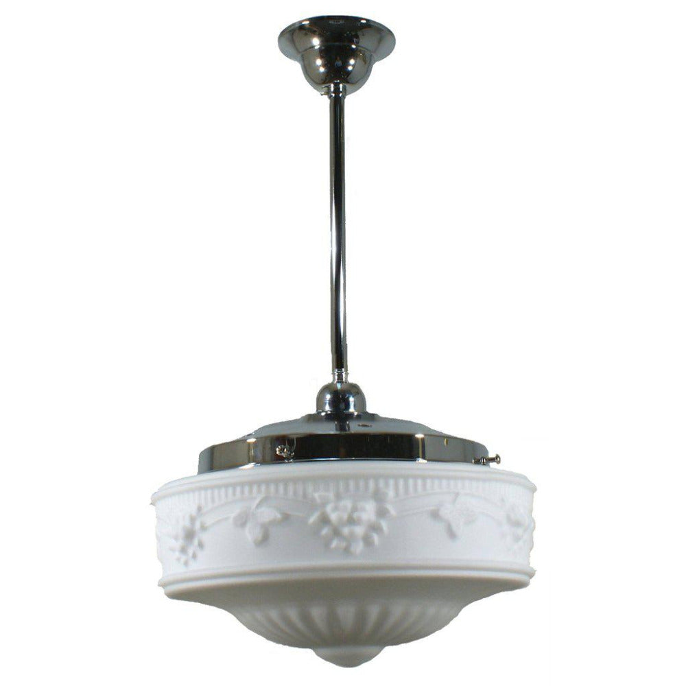 Buy Pendant Lights Australia Single Rod Pendant Chrome With 11" Senator Opal Matt Glass - 3010172