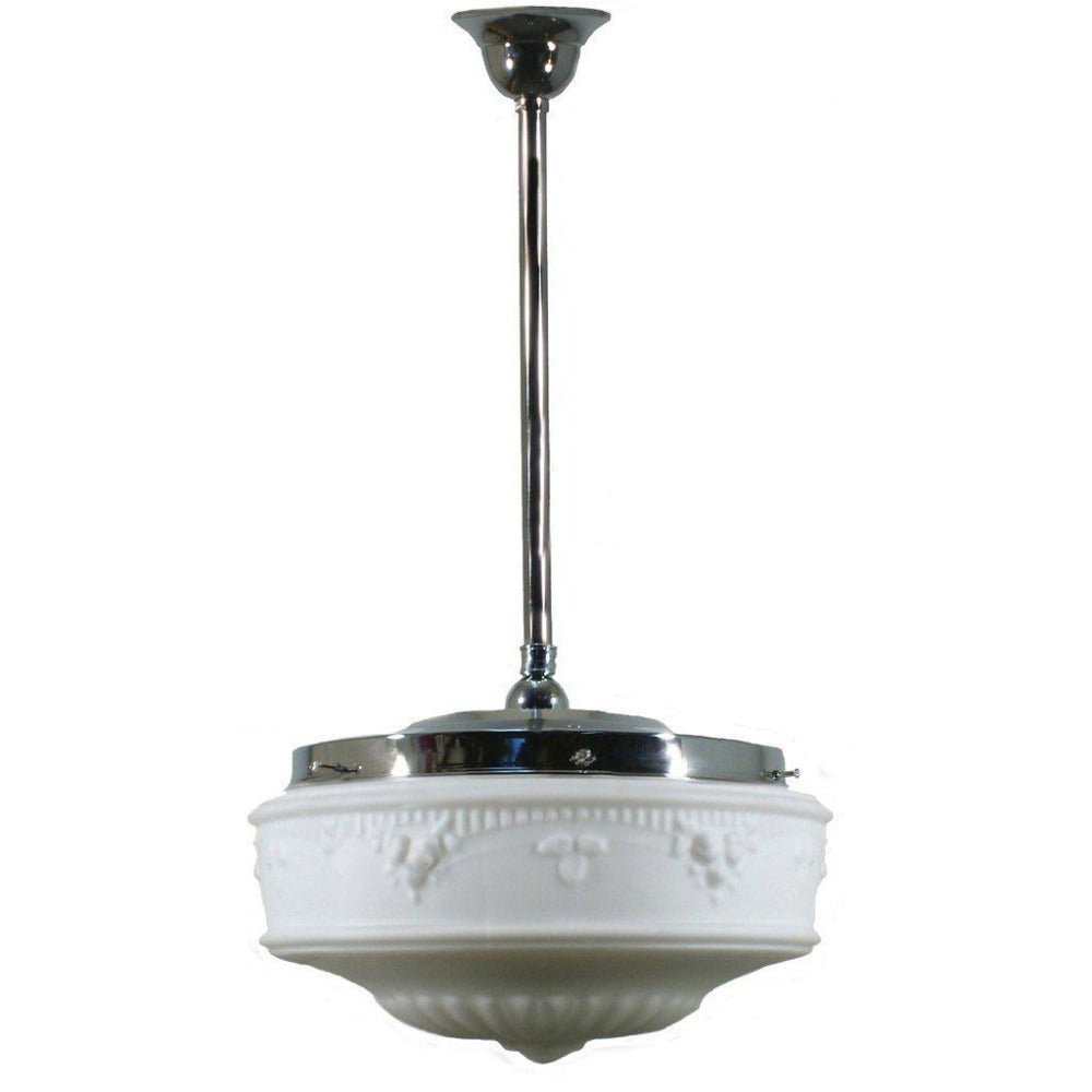 Buy Pendant Lights Australia Single Rod Pendant Chrome With 14" Senator Opal Matt Glass - 3010198