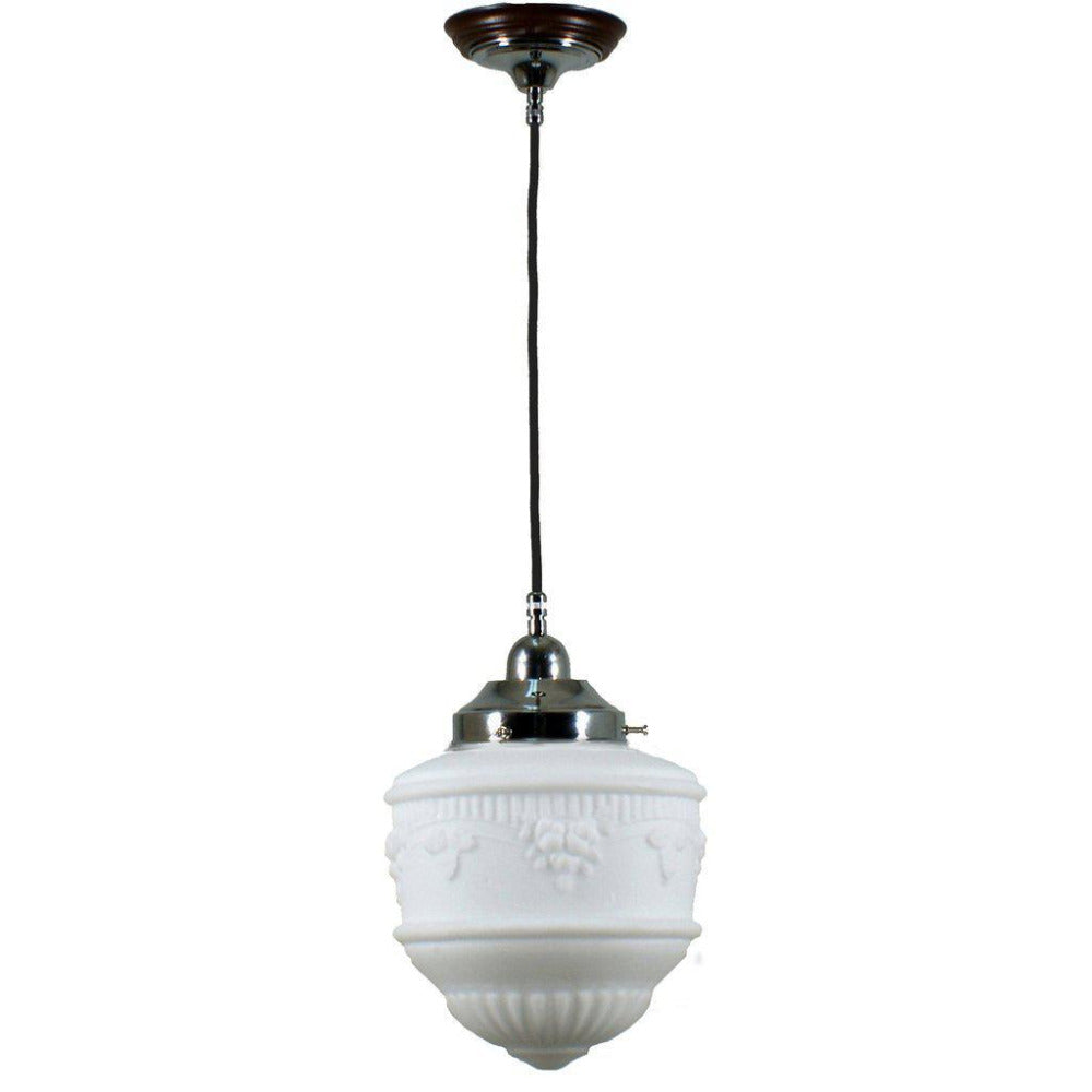 Buy Pendant Lights Australia Single Cord Pendant Chrome With 8" Senator Opal Matt Glass - 3010222