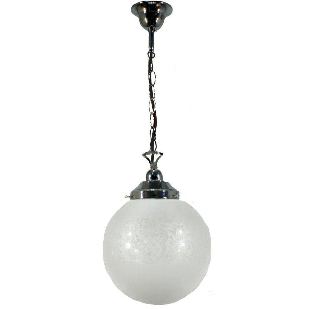 Buy Pendant Lights Australia Single Chain Pendant Chrome With 10" Sheffield Glass - 3010242