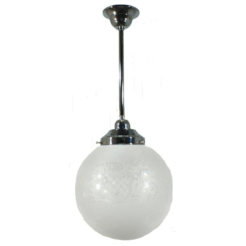 Buy Pendant Lights Australia Single Rod Pendant Chrome With 10" Sheffield Glass - 3010238