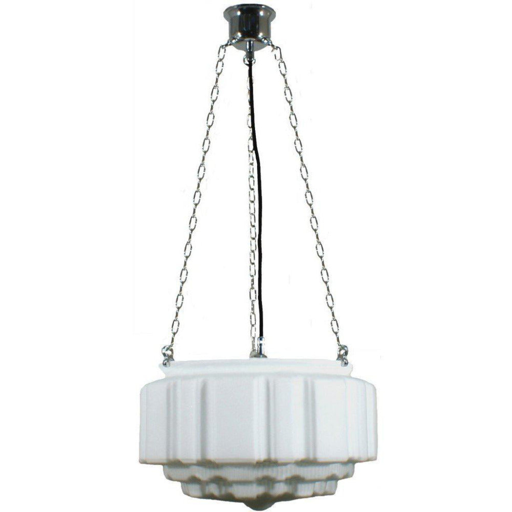 Buy Pendant Lights Australia 3 Chain Suspension Pendant Chrome With 14" St Kilda Opal Matt Glass - 3010007