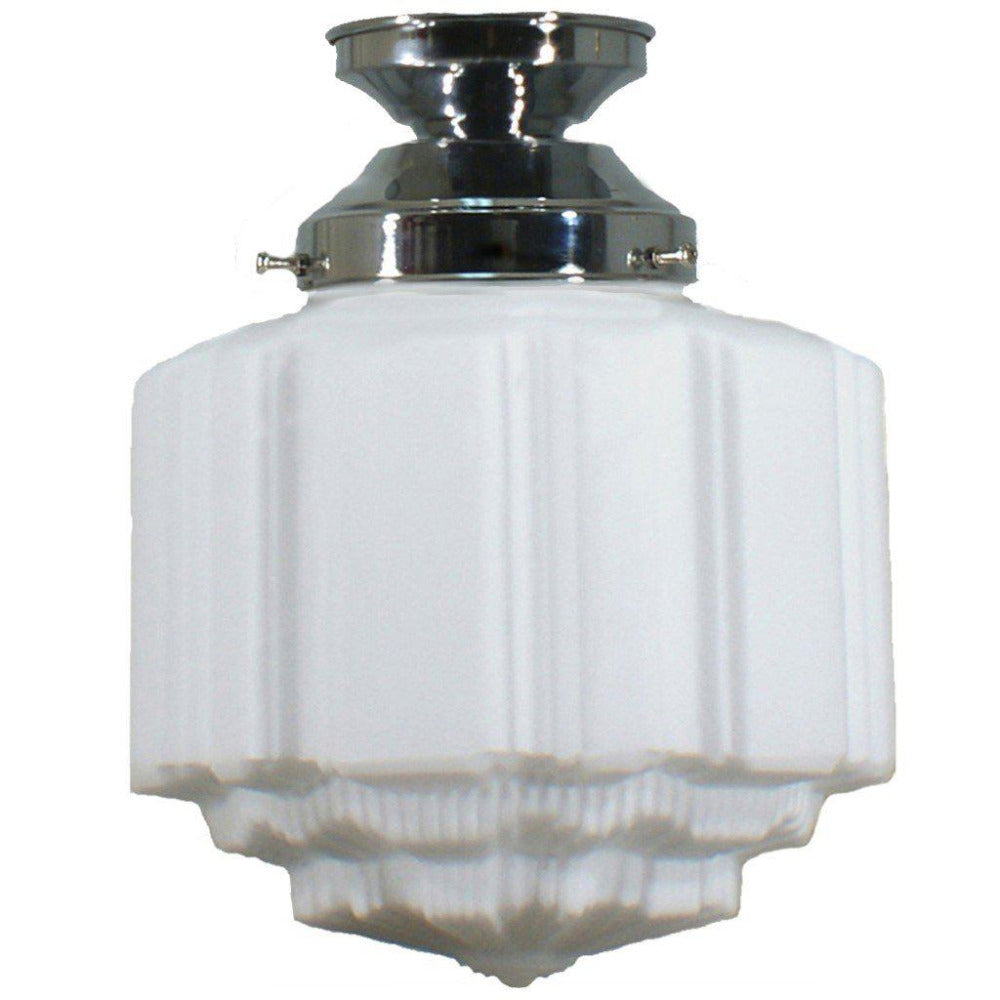 Buy DIY Batten Fix Lights Australia DIY Batten Fix Chrome With 8" St Kilda Opal Matt Glass - 3010037
