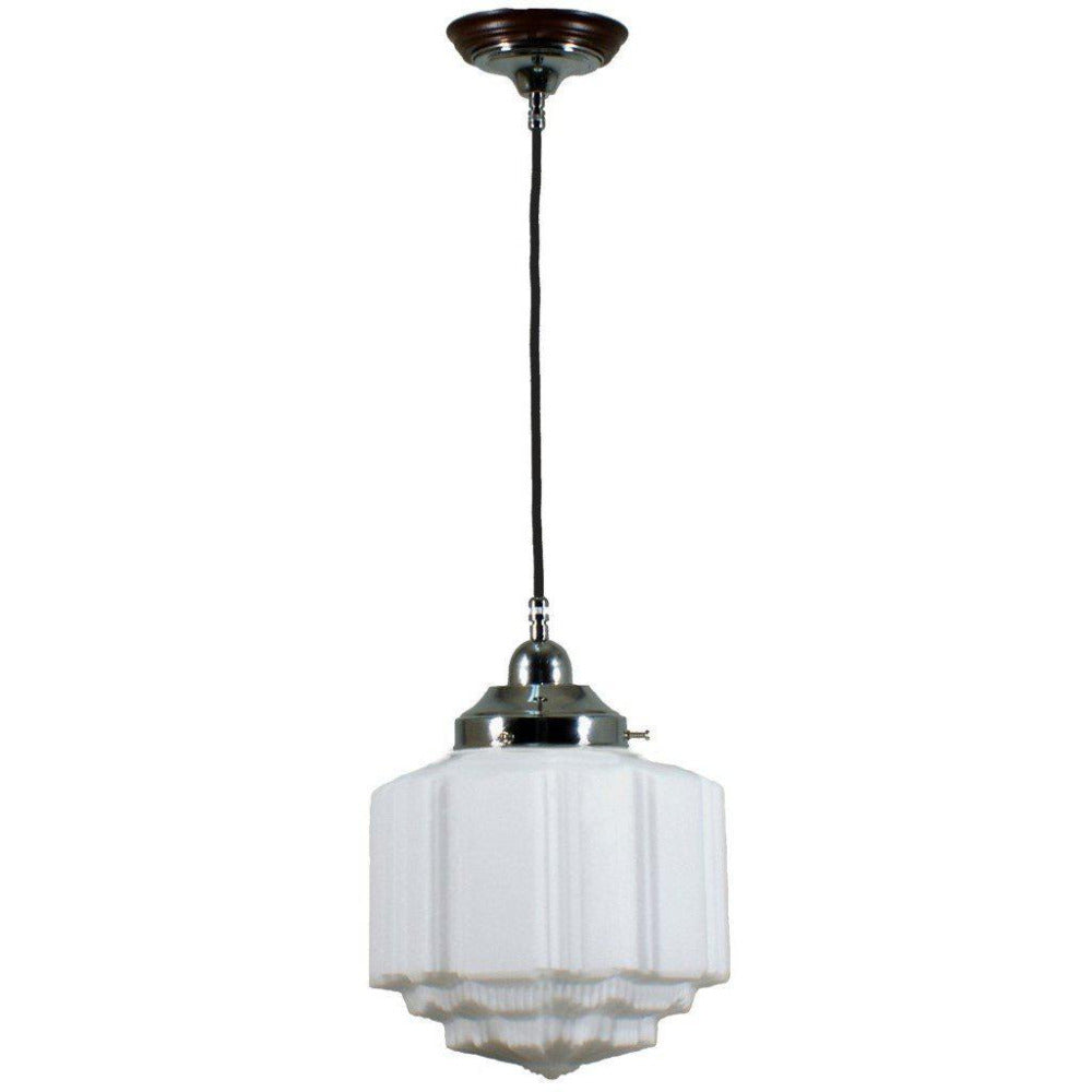 Buy Pendant Lights Australia Single Cord Pendant Chrome With 8" St Kilda Opal Matt Glass - 3010078