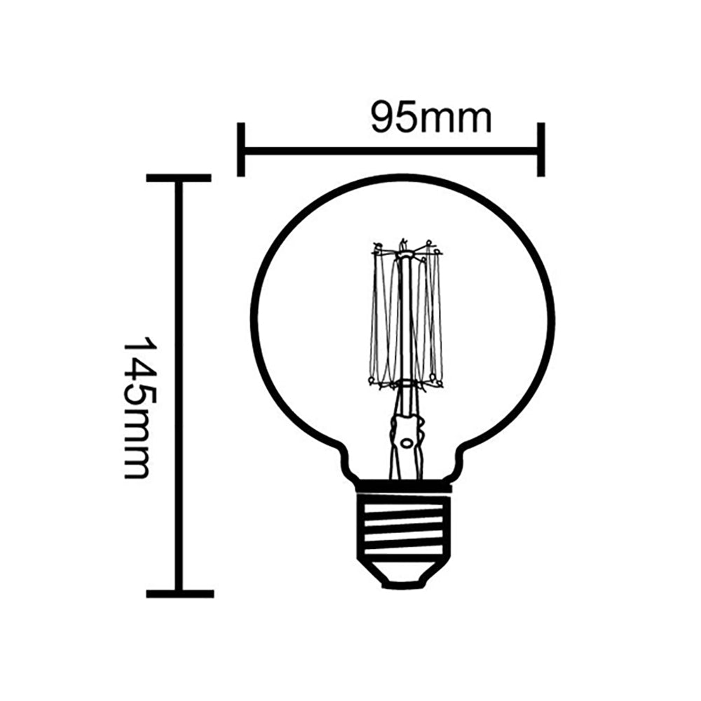 Buy Incandescent Filament Globes Australia G95 Incandescent Filament Globe ES 25W 240V 2000K - CLACFA25ES