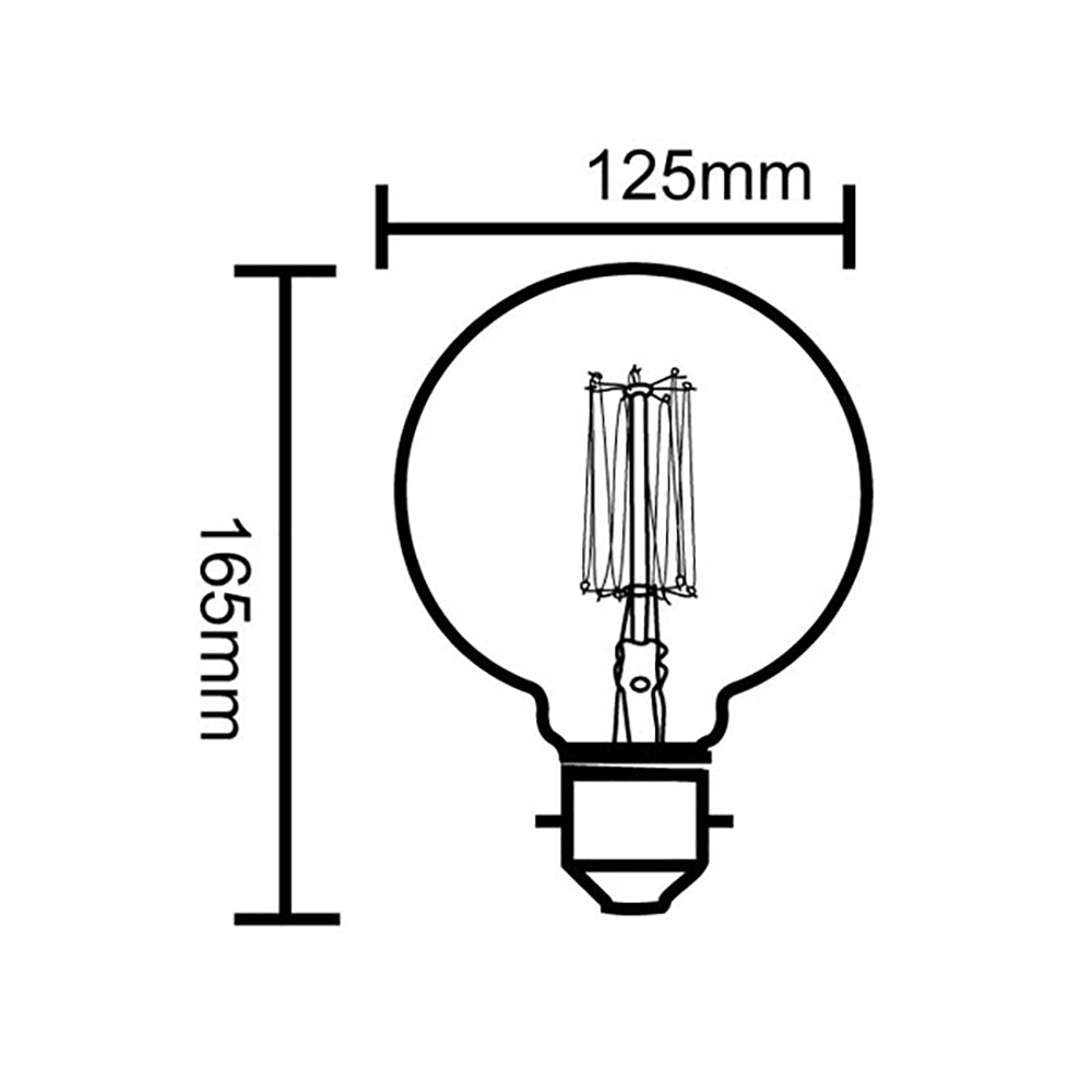 Buy Incandescent Filament Globes Australia G125 Incandescent Filament Globe BC 25W 240V 2000K - CLACFB25BC