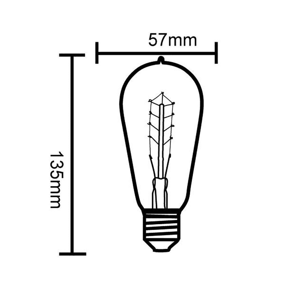 Buy Incandescent Filament Globes Australia ST57 Incandescent Filament Globe ES 25W 240V 2000K - CLACFC25ES