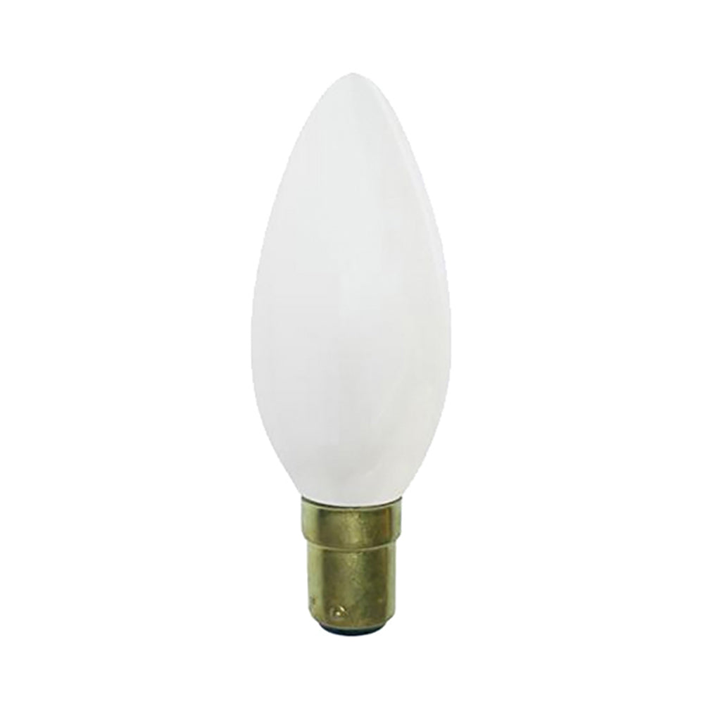 Buy Halogen Globes Australia Candle Halogen Globe SBC 18W 240V Frosted Glass 2800K - CLAHACAN18WSBCFR