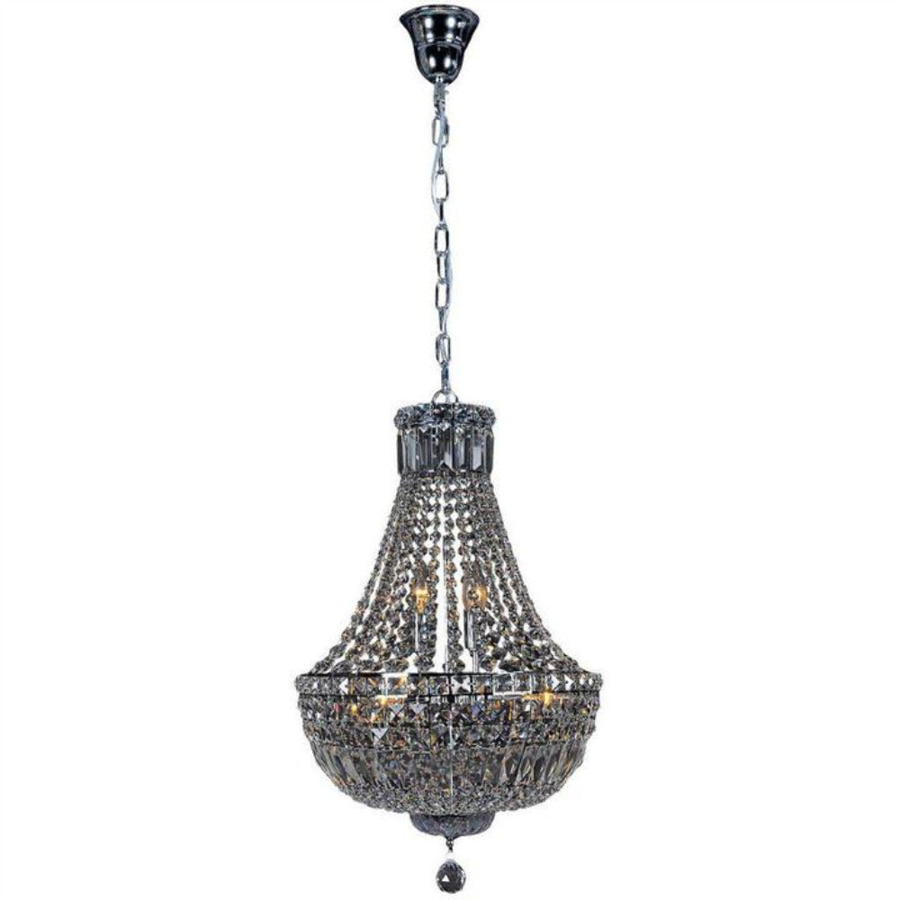 Buy Chandeliers Australia Classique Large 6 Light Crystal Basket Chrome - 1000111