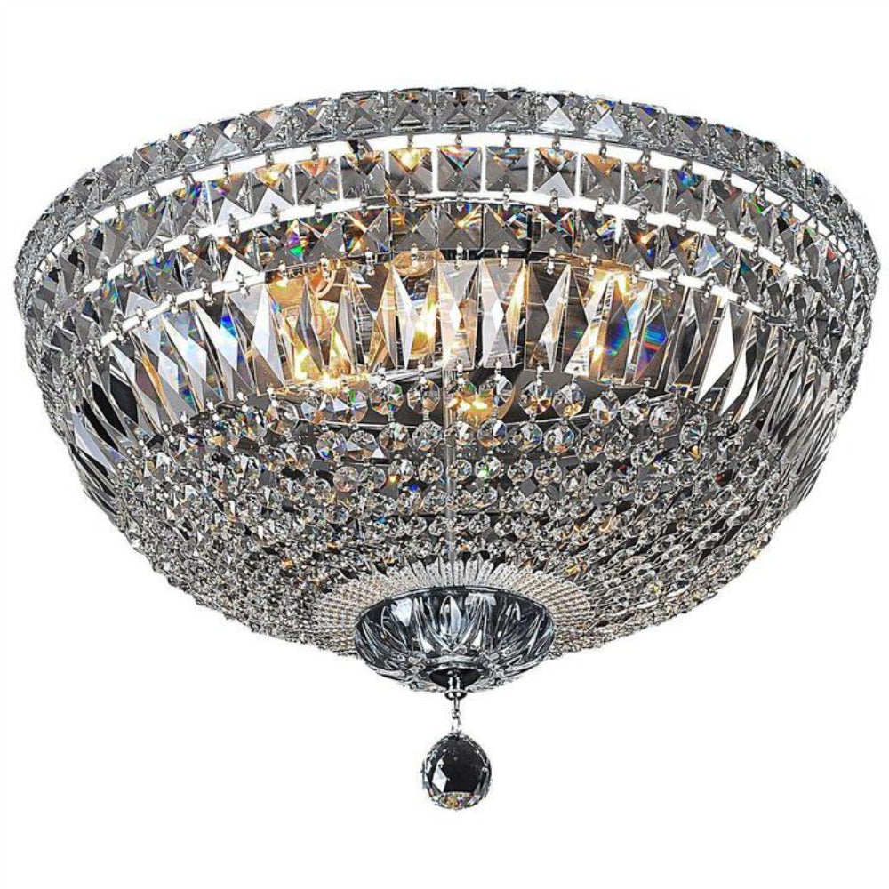Buy Flush Mount Lights Australia Classique Medium 5 Light Crystal Flush Mount Chrome - 1000115
