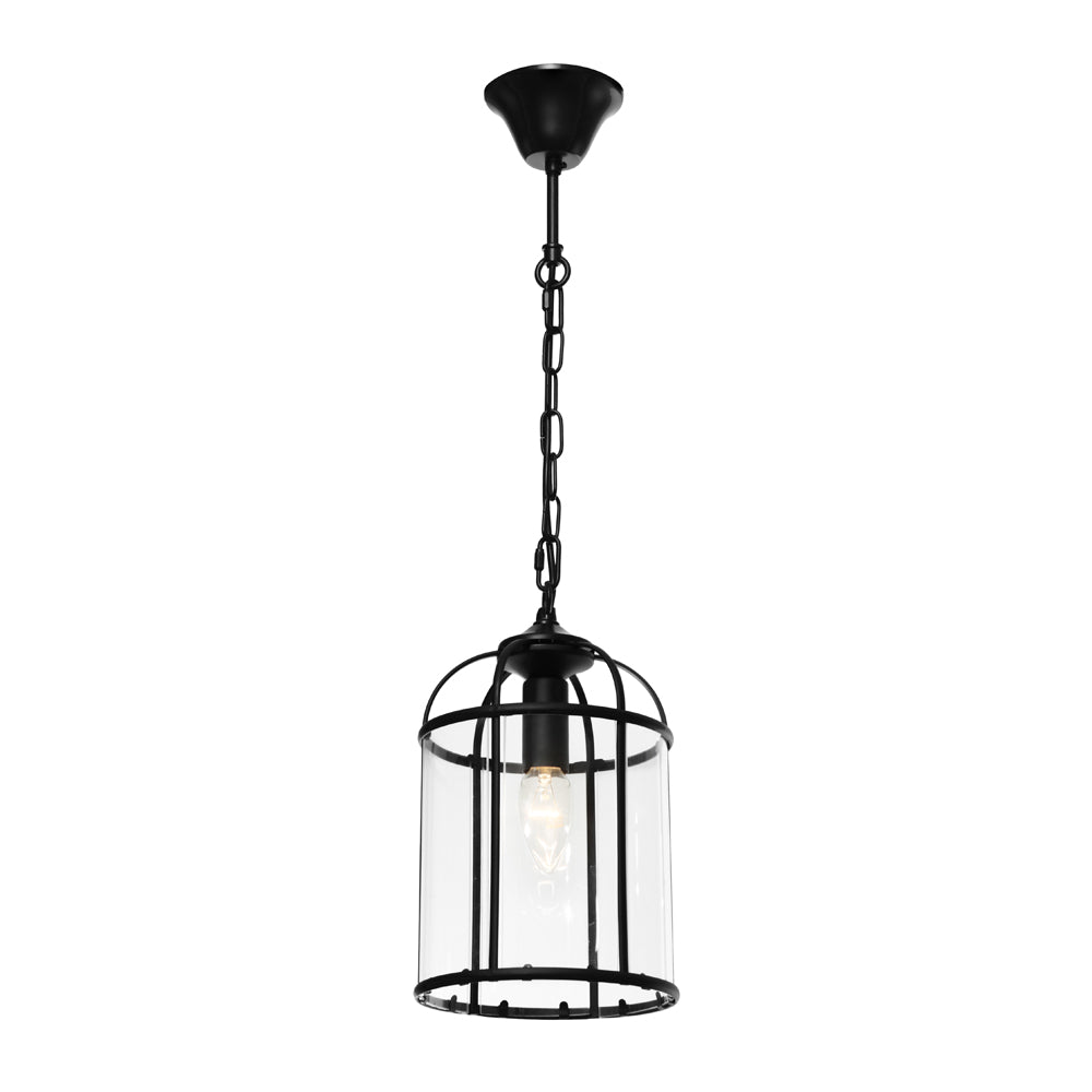 Clovelly 1 Light Pendant Light Black - CLOV1PBLK