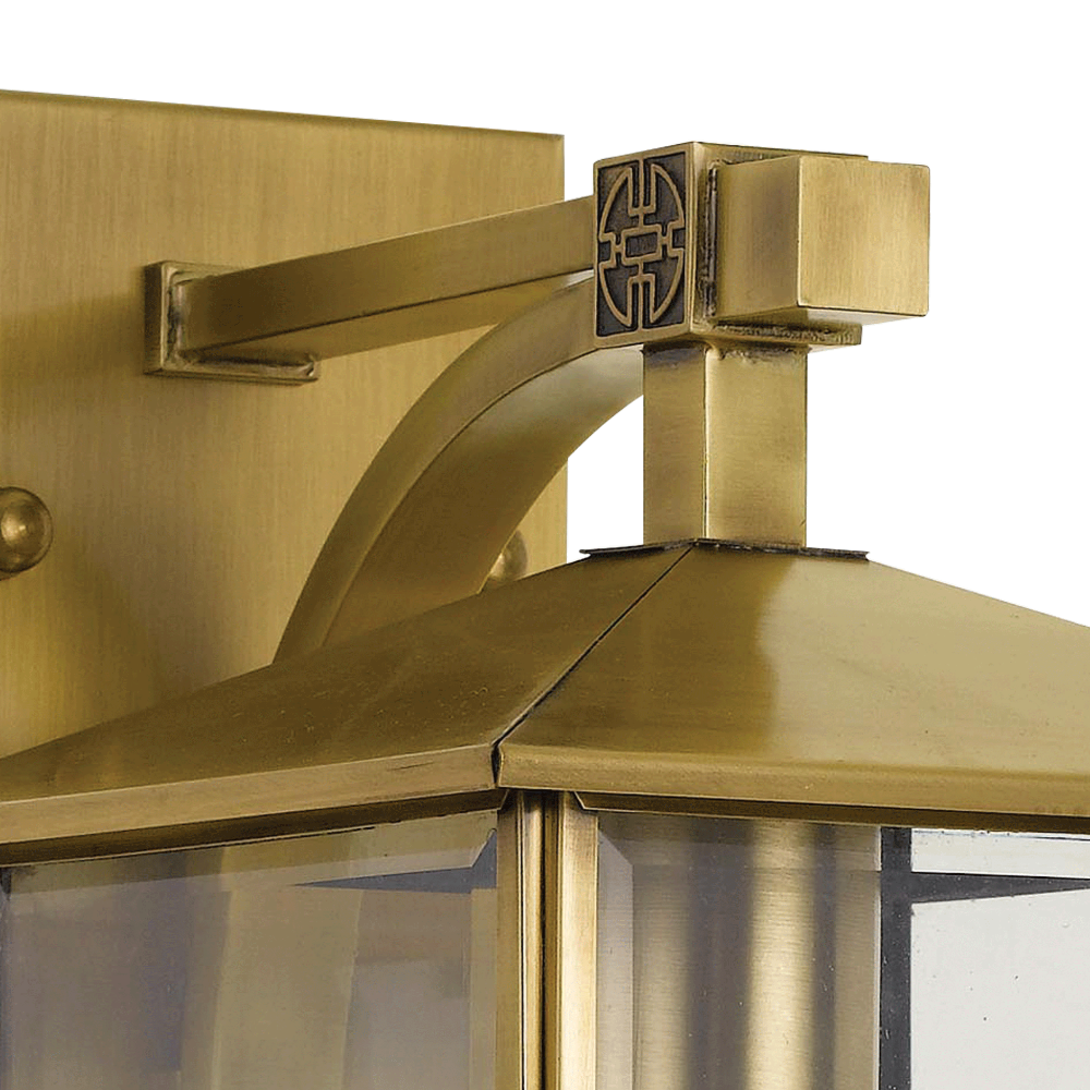 Buy Outdoor Wall Lanterns Australia Coby 1 Light Wall Light 150mm IP44 Brass, Clear - COBY EX15-BRS