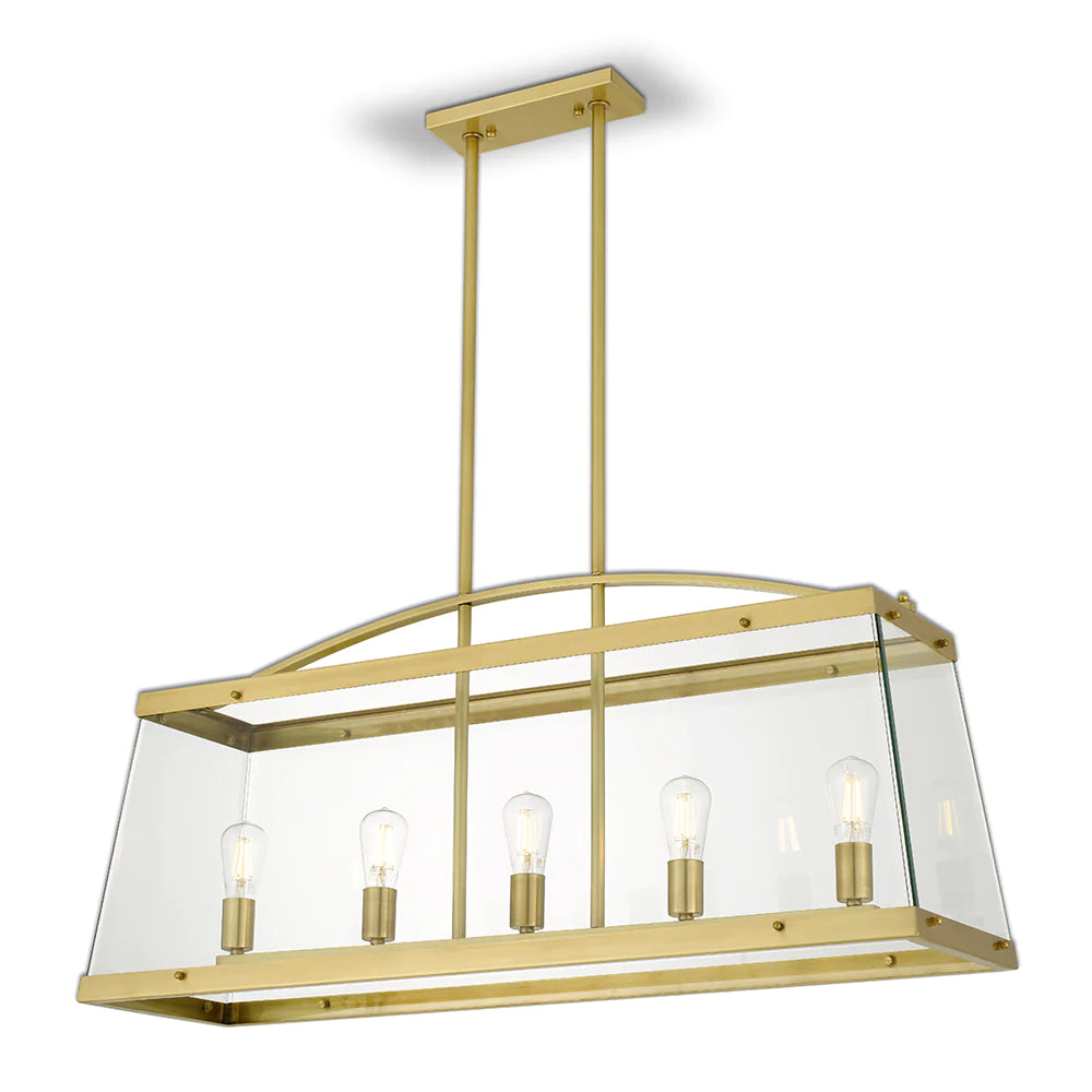 Buy Island Pendant Lights Australia Colair 5 Light Pendant Solid Brass - COLAIR PE5-BRS