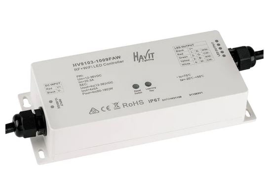 Smart LED Strip Light Controller W38mm 12V / 24V Plastic - HV9103-1009FAW