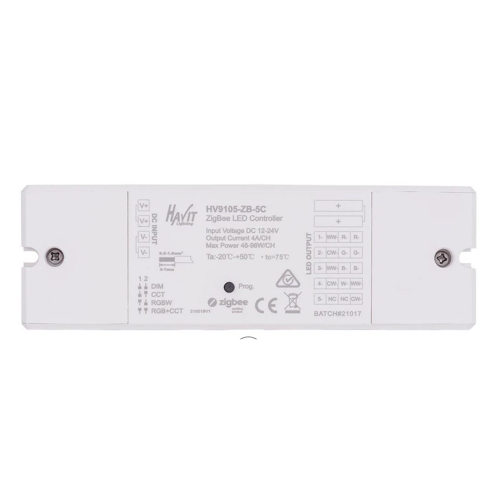 LED Strip Light Controller 12V / 24V White Plastic - HV9105-ZB-5C