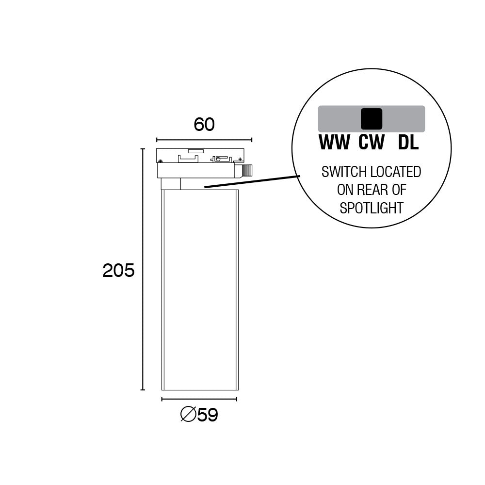 Buy Single Circuit Track Heads Australia Ceres Single Circuit Track Head Black Aluminium TRI Colour - 22127/06