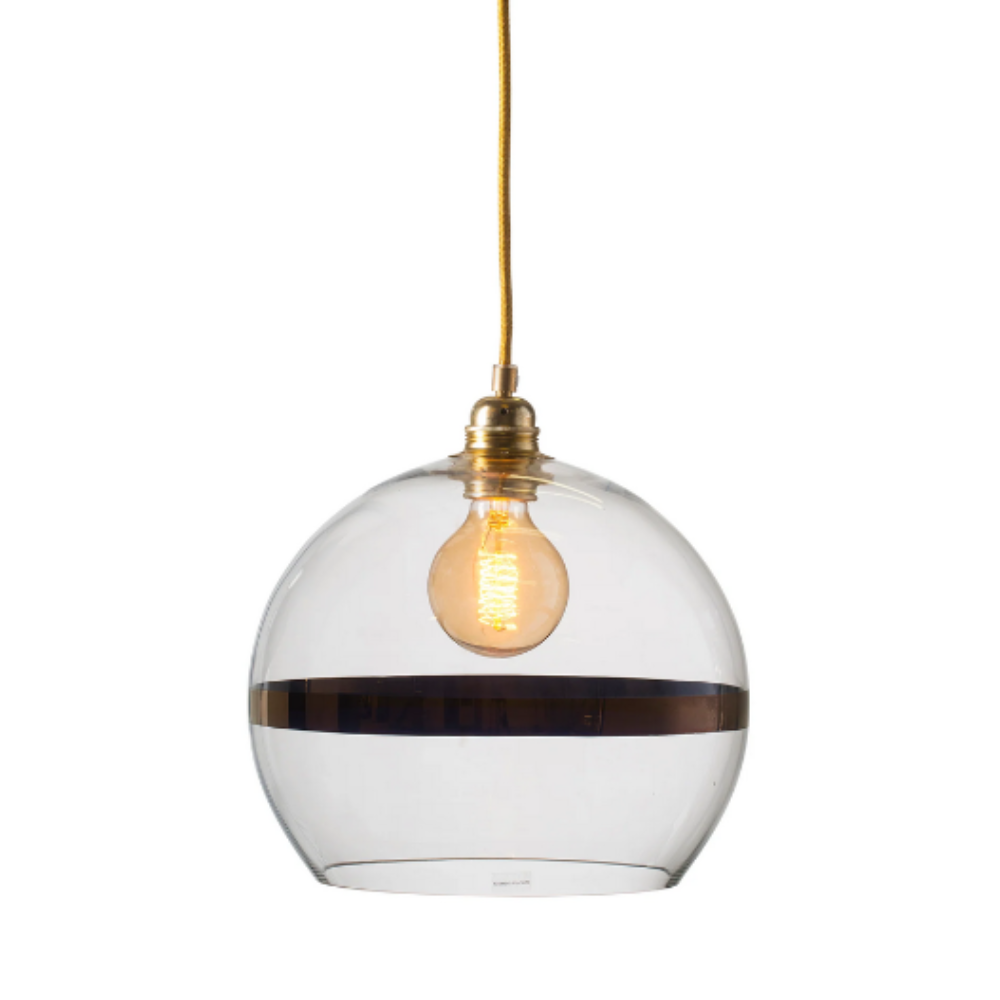 Buy Pendant Lights Australia Rowan Pendant Light W280mm Clear Glass Matt Gold - LA101337