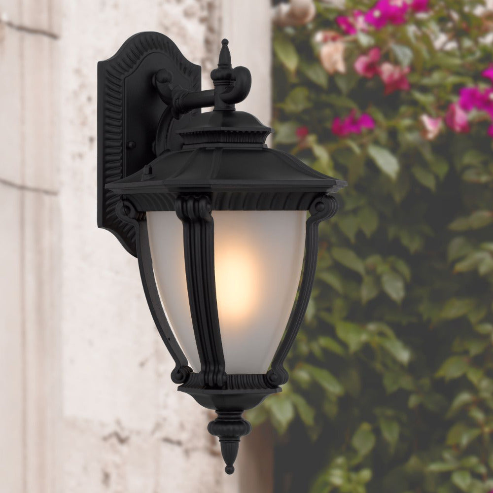 Buy Outdoor Wall Lanterns Australia Delfino 1 Light Wall Light Black Aluminium - DELFINO EX-BK